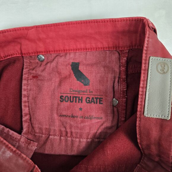 AG Adriano Goldschmied The Farrah Skinny Ankle Burgundy Coated Jeans Size 27R - Picture 8 of 11